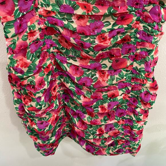 Endless Rose Floral Fitted Summertime Ruched Mini Dress Size Small - Picture 6 of 12